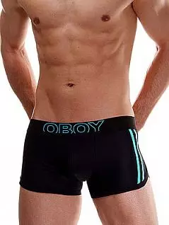 Мужские плавки хипсы черные с разноцветными полосками Oboy Sunny Boy 5159c01