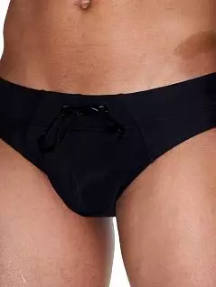 Классические мужские плавки на широкой резинке чёрного цвета OBOY 7400c01