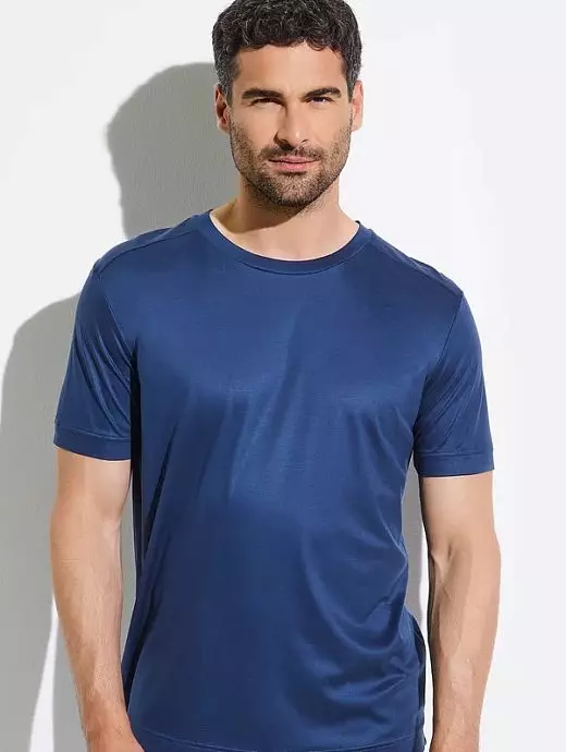 Гладкая футболка с мягким мерцанием темно-синего цвета Zimmerli 18896046c588
