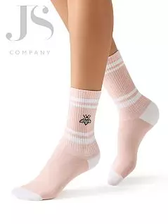 Привлекательные носки с контрастным сочетанием рисунков "полоски" и "пчелки" Omsa JSACTIVE 153 (5 пар) rosa antico oms