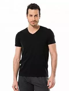 Мужская футболка мужская с V-образным вырезом LT1332 Cacharel черный
