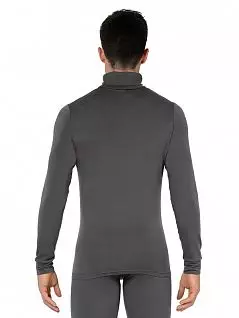 Тонкая мужская футболка-водолазка серого цвета HOM 03130cZU