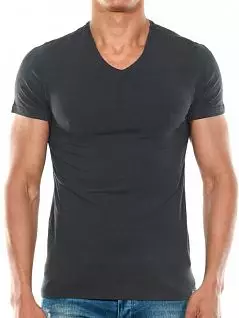 Классическая футболка с небольшим V-образным защипом темно-серого цвета Doreanse 2800c31c1