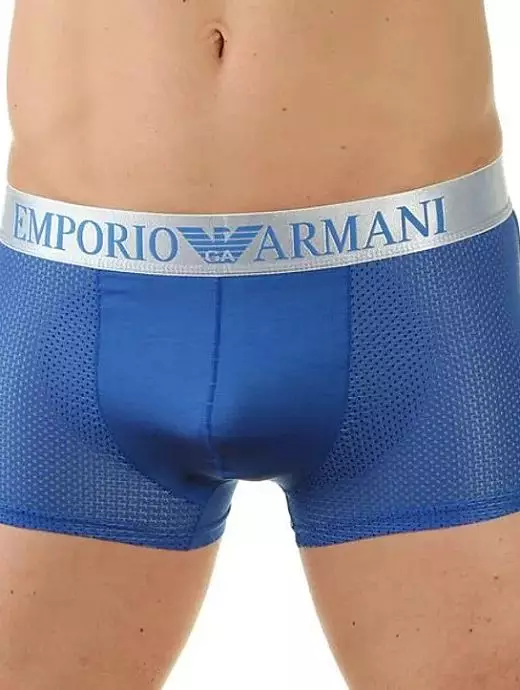 Мужские боксеры в сетку синего цвета Emporio Armani RT26155 Мужские боксеры в сетку синего цвета Emporio Armani RT26155