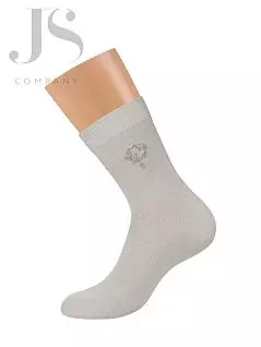 Удобные носки с рисунком "волки" на голени OMSA JSECO 409 (5 пар) grigio chiaro oms