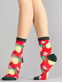 Хлопковые носки с контрастным мыском и пяткой Giulia JSWS3 SOFT BERRY 002 (5 пар) true red gul