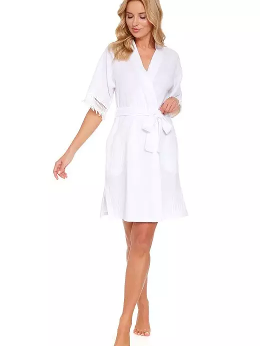 Женственный халат выполнен из нежного муслина Doctor Nap VODN_SWW.5106 Milk Молоко