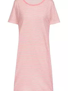 Хлопковая сорочка в полоску с контрастным вырезом розового цвета Mey 11951c794