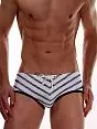 Мужские стильные хипсы мини белые с прозрачными полосками Oboy Sexy Boys 5175c21