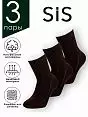 Набор теплых носков с вывязанными вертикальными полосками 3 (пары) LTSS4327 Sis коричневый