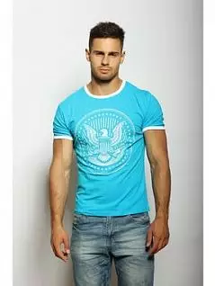 Мужская футболка с принтом бирюзового цвета Epatag RT080260m-EP
