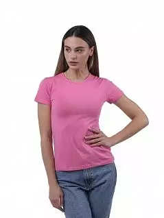 Нежная футболка с круглым вырезом розового цвета Sergio Dallini RTSDT651-8