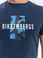 Принтованная футболка из тонкого трикотажа темно-синего цвета Bikkembergs BKK3MTS03cNavy
