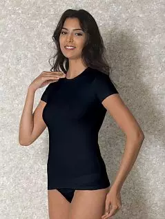 Повседневная женская футболка из тонкого и мягкого материала чёрного цвета Doreanse Modal Basic 9367c01