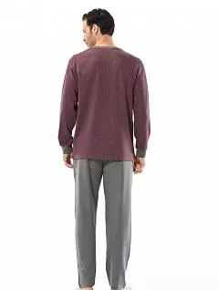 Мужская пижама с манжетами на рукавах Turen LT4115bord Turen бордовый
