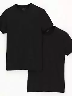 Набор классических футболок с круглым вырезом горловины черного цвета (2шт) Perofil VPRT00342c0023