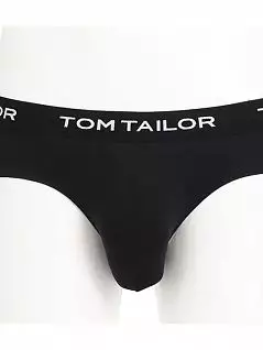 Однотонные брифы на пришивной резинке черного цвета Tom Tailor RT70238/6061