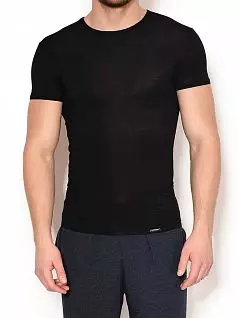 Шелковистая футболка с круглым вырезом горловины окантованным узкой бейкой Olaf Benz 107523премиум Черный 8000