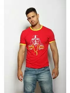 Яркая мужская футболка с принтом красного цвета Epatag RT040609m-EP