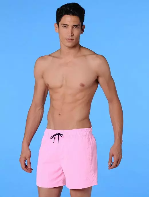 Пляжные шорты с мягкой поддерживающей вставкой внутри светло розового цвета HOM 07120cP5