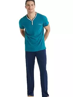 Шелковистая пижама (футболка и брюки на комфортной посадке) LTBS40028 BlackSpade зеленый