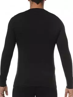 Классическая мужская футболка с длинным рукавом черного цвета HOM Original 03252cK9 распродажа