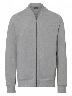Универсальная куртка на молнии из хлопка и эластана серого цвета Hanro 075076c1036