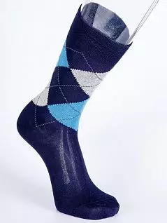 Эластичные носки из хлопка полиамида и эластана синего цвета PJ-Best Calze_4434 E
