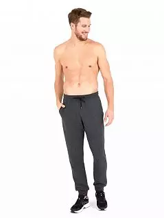 Эластичные брюки на манжетах из полиэстра и хлопка LTBS30755 BlackSpade антрацит меланж