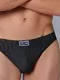 Элегантные мужские трусы в полоску черного цвета HOM ElegantCotton 01755cK9