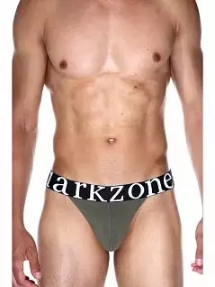 Анатомические танга на резинке с логотипом хаки цвета DARKZONE RTDZN6159