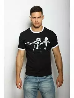 Современная мужская футболка с принтом "Парни" черного цвета Epatag RT010203m-EP