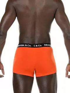 Хлопковые боксеры на контрастной черной резинке оранжевого цвета HOM 01378cYP
