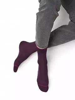Шелковистые носки из мерсеризованного хлопка с укрепленным мыском и пяткой OMSA  JSCLASSIC 206A (5 пар) rosso oms
