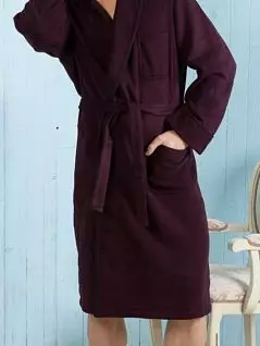 Классический мужской халат из смешанной ткани хлопка и полиэстра бордового цвета PJ-B&B_Dallas bordo распродажа