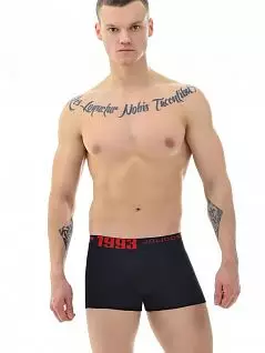 Удобные боксеры в спортивном стиле и отличающаяся широким поясом с контрастным логотипом и окантовками Jolidon DT190блнТм Black