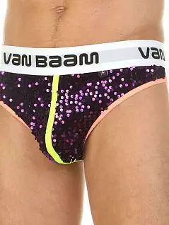 Хлопковые стринги с фиолетовыми пайетками Van Baam RT39838