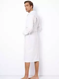 халат из полотенечного хлопка украшен строчкой на рукавах карманах и поясе Aruelle BT-ELIZA/EMERSON Белый