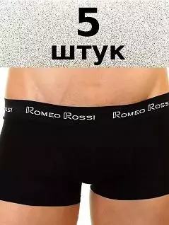 Набор боксеров из хлопка и эластана (5шт) черного цвета ROMEO ROSSI RTAA099