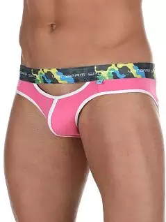 Сексуальные слипы с вырезами на передней и задней части розового цвета Van Baam RT50765