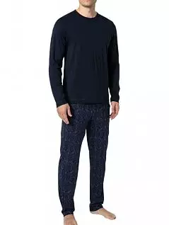 Мягкая пижама из однотонной футболки с длинным рукавом и брюк с узором из хлопка с модалом Jockey 500002 (муж.) Многоцветный 39P