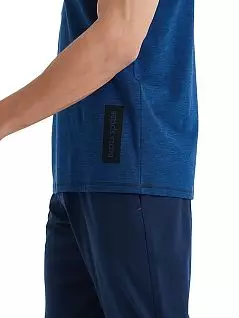 Мужская пижама (однотонная футболка с V-образным вырезом и шорты) LTBS40021 BlackSpade синий
