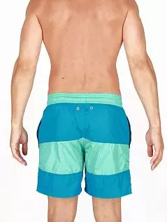 Элегантные мужские пляжные шорты в двух оттенках бирюзового цвета HOM 40c1276c00PF