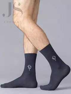 Тонкие носки с рисунком "волки" на голени OMSA JSECO 409 (5 пар) grigio scuro oms