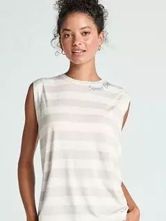 Трикотажная футболка с широкими горизонтальными полосками серо- бежевого цвета Jockey 8611231c928