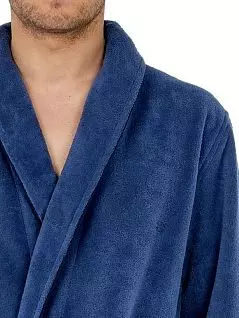 Махровый халат из ультрамягкого и комфортного махрового материала голубого цвета HOM 40c2589c0054