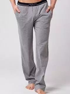 домашние брюки из хлопкового трикотажа свободного силуэта OPIUM DT130фБрк Серый
