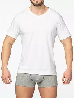 Классическая футболка с V-образным вырезом белого цвета Sergio Dallini RTSDT751-1
