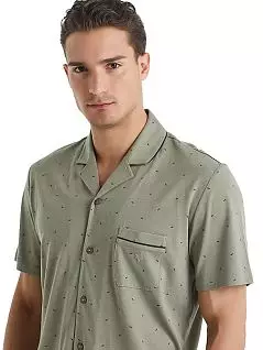 Классическая пижама (рубашка с коротким рукавом и брюки свободного кроя) LTBS40015 BlackSpade хаки