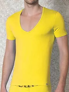 Мужская желтая футболка с широким воротником Doreanse Macho Style 2820c08 распродажа